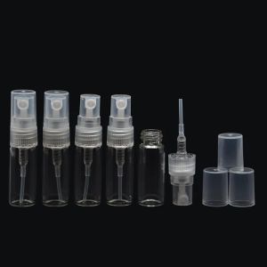 Bouteilles de parfum en verre de qualité 2 ml avec atomiseur de brouillard Bouteilles de parfum claires 2 ml pour conteneur de pompe de parfum de pulvérisation en gros 1000 Pcs DHL gratuit