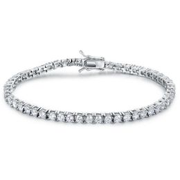 Calidad 4A Pulsera de tenis CZ entera de 3 mm y 4 mm en joyería clásica de plata sólida 925 real 2 piezas Lot307c