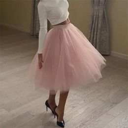 Kwaliteit 5 Lagen Mode Tule Rok Geplooid Tutu S Lolita Petticoat Bruidsmeisjes Midi Jupe Saias Faldas 210621