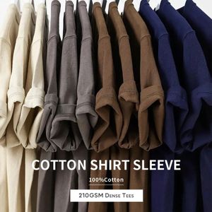 Qualité 7.4oz 210gsm T-shirt à épaules tombantes pour hommes grande taille à manches courtes été couverture en coton couleur unie décontracté hommes t-shirts 240123