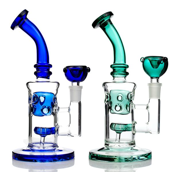 qualité 8 pouces dab plate-forme pétrolière fab oeuf verre conduite d'eau recycleur pomme de douche bong verre capiteux art en verre violet avec bol violet