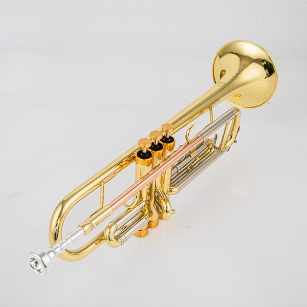 Qualité 8345 Bb trompette B plat en laiton plaqué argent trompette professionnelle Instruments de musique avec étui en cuir