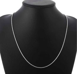 Bruiloft accessoires sieraden kwaliteit 925 sterling zilver 2 mm draai touw ketting kettingen 16inch