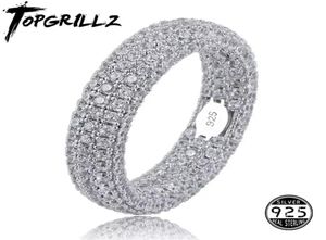 Kwaliteit 925 Sterling Zilveren Stempel Ring Volledige Iced Out Zirconia Mannen Verlovingsringen Charme Sieraden Voor Geschenken 2201214718076