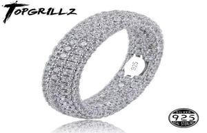 Kwaliteit 925 Sterling Zilveren Stempelring Volledige Iced Out Zirconia Heren Dames Verlovingsringen Charme Sieraden Voor Geschenken 2110128648892