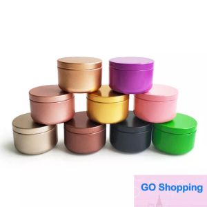 Quality Aluminum Candle Tin 50ml Perfume Bottle Round Candle Containers Cosmetic Jars Oil Cream Pot Empty Aromatherapy Sealed Metal Can Travel