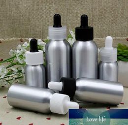 Botellas de pipeta de reactivo líquido de aluminio de calidad cuentagotas para aromaterapia aceites esenciales botellas de Perfumes 30ML 50ML 100ML