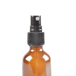 Bouteilles en verre ambré de qualité avec pulvérisateur à pompe à brume fine noire conçues pour les huiles essentielles Parfums Produits de nettoyage Bouteilles d'aromathérapie