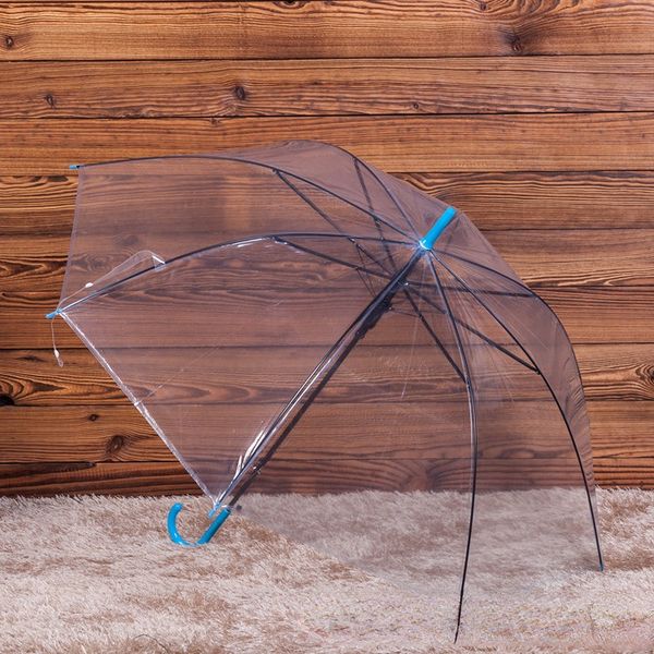 Paraguas transparente de barra recta de mango largo automático creativo americano de calidad al por mayor