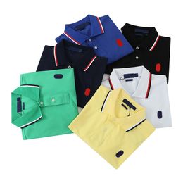 Marque de qualité Polos de broderie Pony Polos pour hommes Designer Ralphs Polos Rayure debout Brodé col ours en peluche coton mode hommes femmes polo