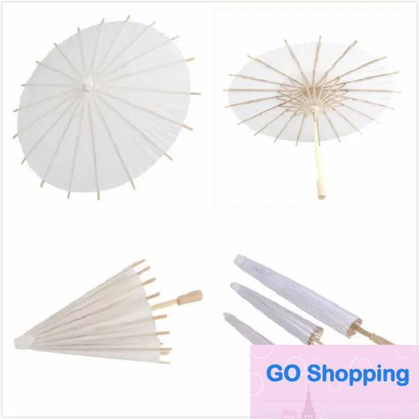 Parasols de mariage de qualité Parapluies en papier blanc Mini parapluie artisanal chinois 4 Diamètre: 20,30,40,60cm Parapluies de mariage pour la vente en gros