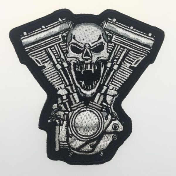 Calidad Música de Brotherhood Calavera Bordada Bordada en Patch Diy Aplicada Accesorio Bordado Coser Badge Motorcycle Punk Biker P3926311