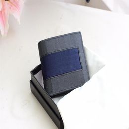 toile de qualité avec cuir véritable noir court portefeuille pour hommes avec boîte luxe designers portefeuille femmes portefeuille sac à main crédit car297x