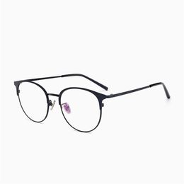 Qualité Cat Eye Femmes Lunettes de soleil Cadres Hommes EyeFrames Rétro Grand Cercle Prescription Lunettes Femme Métal Lunettes Optiques Plein R214A