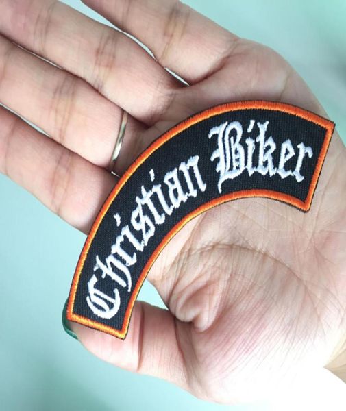 Calidad Christian Biker Rocker Bar Club motocicleta Biker uniforme bordado hierro en coser insignia aplique parche 8050085