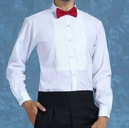 Camisas de novio de algodón de calidad, camisa de hombre, manga larga, accesorios de la camisa blanca 01196f
