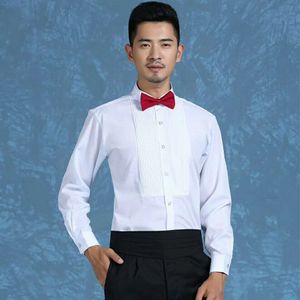 Chemises de marié en coton de qualité, chemise blanche à manches longues pour hommes, accessoires 01325m