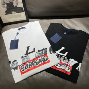 Qualité coton hommes femmes T-shirt à manches courtes 2024 femme été surdimensionné t-shirts hommes T-shirt marque de luxe T-shirt surperme Printe mode dames manches courtes hauts taille S-5XL