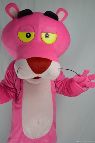 Disfraces de mascota Custume de calidad hechos disfraz de mascota Pantera Rosa de tamaño adulto