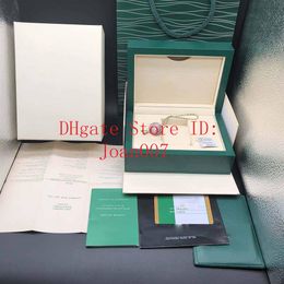 Kwaliteit Dark Green Watch Box Gift Case For RRR Watches Booklet Card Tags and Papers in English Swiss Watches Boxes Top Qualit1893