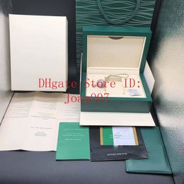 Kwaliteit Dark Green Watch Box Gift Case For RRR Watches Booklet Card Tags and Papers in English Swiss Watches Boxes Top Qualit235G