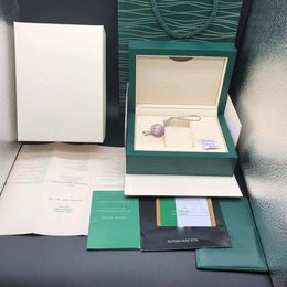 Kwaliteit Dark Green Watch Box Gift Case For Rolex Boxes Watches Booklet Card Tags and Papers in English Swiss Watches Boxes To230F