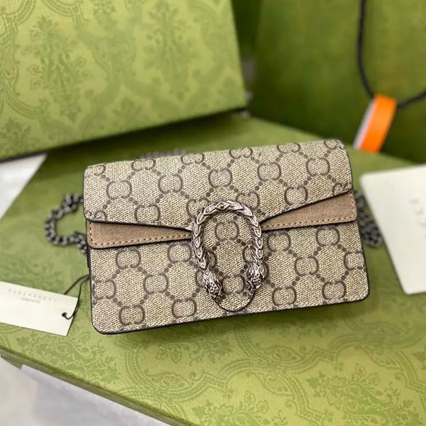 Bolso de diseñador de calidad Bolso de hombro de serpiente Correa de cadena Monedero Bolso de embrague Bolso cruzado Bolso de moda Mensajero Mini bolsos de lujo Bolso de importación para dama