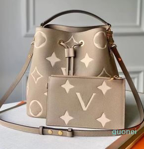 Kwaliteit Designer tassen Echt lederen dames schoudertassen reliëf bakken Handtas Portemonnee Crossbody Tas bucket bag Handtassen Tote bag Portefeuilles met originele doos