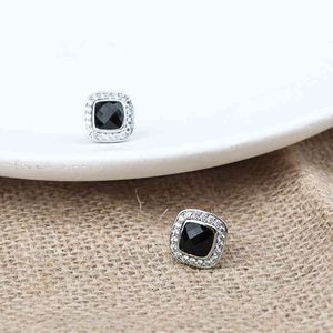 Boucles d'oreilles de styliste en diamant de qualité, bijoux à la mode pour femmes, Faux Onyx noir avec Zircon, bijoux de mariage