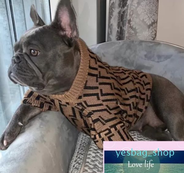 Ropa para perros de calidad Otoño Invierno Ropa para mascotas Bordado de letras Suéter para cachorros Diseñadores de lujo Ropa Tamaño: