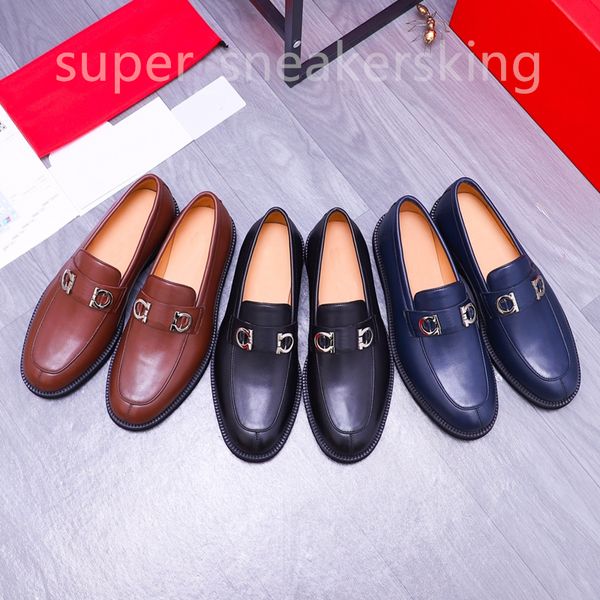 Chaussures habillées de qualité Hommes Marque Mode Mocassins Classique En Cuir Véritable Hommes Bureau D'affaires Travail Chaussures Formelles Designer Fête De Mariage Chaussures Plates Taille 38-45