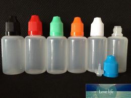 Flacons compte-gouttes de qualité 3 ml 5 ml 10 ml 15 ml 20 ml 30 ml 50 ml en plastique PE flacon à aiguille vide souple avec capuchon à l'épreuve des enfants embouts compte-gouttes longs et fins