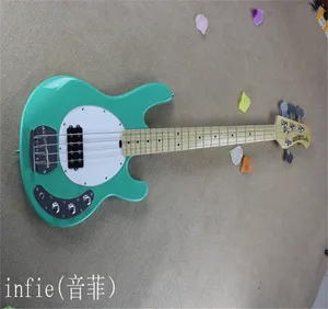 Calidad Ernie Ball Musicman Sting Ray 4 cuerdas Green Electric Bass Guitar