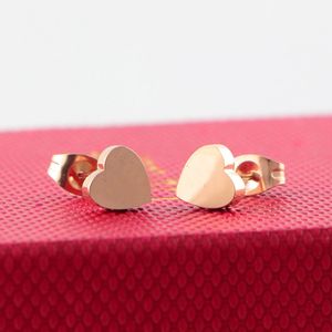 Kwaliteit Extravagant Design Fashion Heart Love Stud -oorbellen Gold Silver Rose Ear Studs Roestvrijstalen oorbel voor vrouwen Hoop Groothandel Lady Party