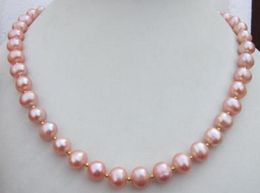 Qualité mode PictureHOT naturel mer du sud 9-10MM collier de perles roses 18 pouces
