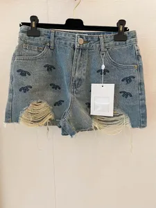 Qualité Mode Femmes Jeans Longueur Au Genou Déchiré pour Trous Grande Taille Short En Jean avec Taille Haute Jeans Taille Haute Femmes Femme Jean Femme T7