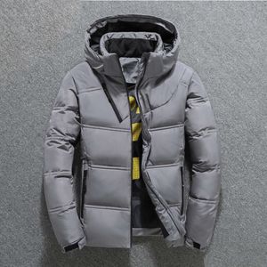 Qualité fgkks marque hommes down veste mince épaisse chaude couleur unie à capuche moteurs à capuche mode vestes décontractées mâles s mâle