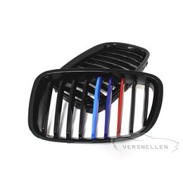 Grilles de rein avant en Fiber de carbone de qualité, noir brillant, trois couleurs M Look pour BMW série 5 GT F07 2014 UP243f