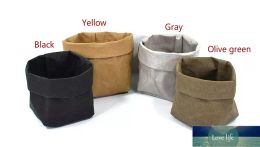 Pots pliables de qualité pot de fleurs en papier kraft imperméable 4 couleurs sac de rangement pour jardinières de protection de l'environnement mini pochette pour légumes de jardin lavable