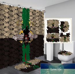 Rideau de douche à impression numérique, tapis de sol, combinaison de trois pièces, ensembles de tapis de salle de bain, commerce extérieur de qualité