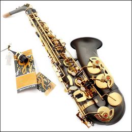 Kwaliteit SAS-R54 Alto Saxophone E-Flat Zwarte Nikkelsax Alto Mondstuk Golden Key Ligature Reed Neck Musical Instrument Accessoires
