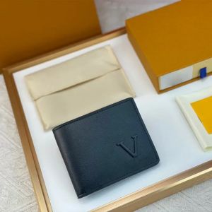 Qualité authentique designers en cuir élevé portefeuilles hommes sacs à main porte-carte de luxe pour hommes portefeuille de cartes de porte