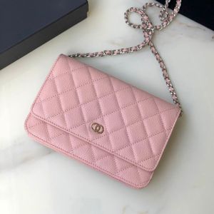 Caviar de calidad de espejo Cuero de piel de cordero Bolsos de hombro WOC embrague bolso hobo solapa cadena dorada sobre totalizador Bolso de diseñador para hombres Bolsos de lujo para mujer Monederos cruzados