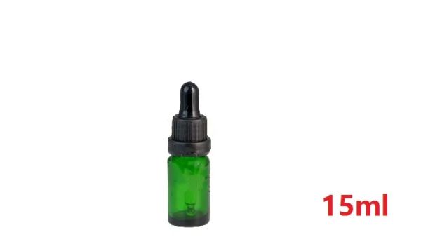 Qualité Verre Vert Liquide Réactif Pipette Bouteilles Compte-gouttes Aromathérapie 5 ml-100 ml Huiles Essentielles Parfums bouteilles en gros gratuit DHL