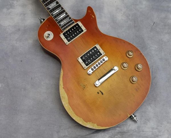 Guitare de qualité slash vieilli cutané 2008 Solid Maple Capmother of Pearl Inclay 1 PC Body Heavy Relic1421893