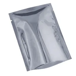 Kwaliteitswarmteafdichting plat zilver aluminium folie pakking zak open top gedroogde voedselpakket tassen glanzende vacuüm mylar folies zakjes