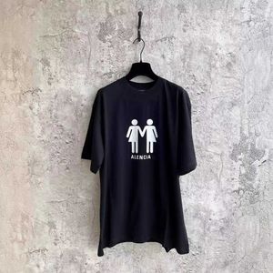 Talle de duo parisien High 24SS Parisien T-shirt à manches courtes 260g T-shirt Unisexe Fit Unisexe