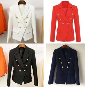 Kwaliteit High Classic Fashion Star Style Designer Jacket Dames Slim Fitting Metal Buttons Blazer Plus Size S-4XL 220402