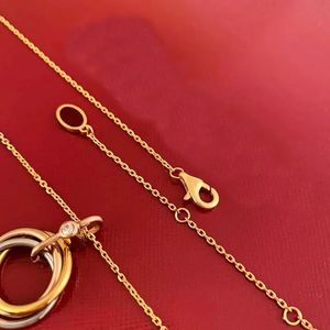 Kwaliteit hoog goud voor vrouwen mode 316L roestvrijstalen designer sieraden gewone ring hanger ketting feestelijke geschenken