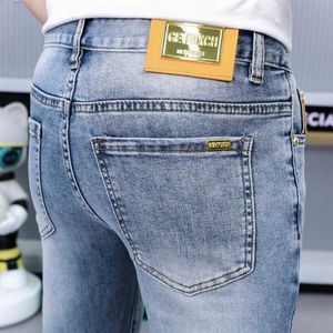 Jeans bleu ciel de qualité haute pour hommes en printemps et en été adolescents leggings européen marque la marque en direct